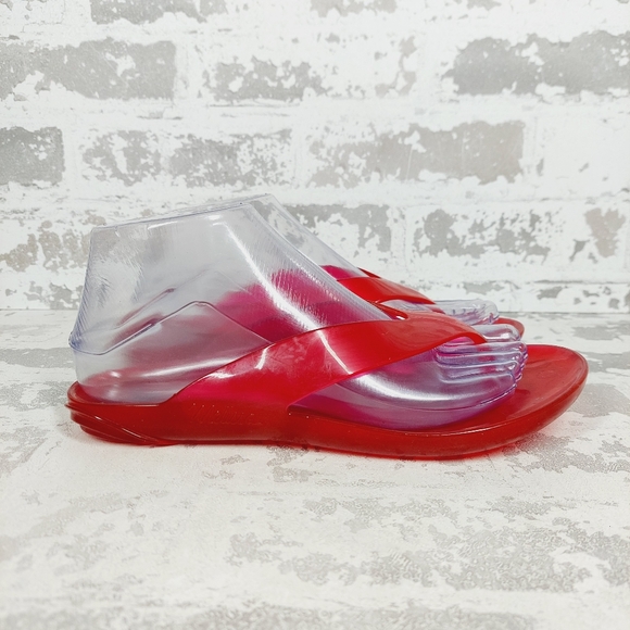 New Melissa Womens Real Jelly Red Flip Flops X409 - Picture 4 of 12